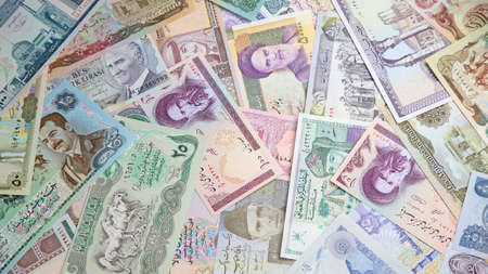 Variety of Middle East banknotes