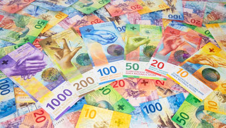 Collection of the new swiss banknotes (issued in 2017)の写真素材