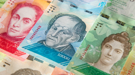 Variety of banknotes of Venezuelaの写真素材