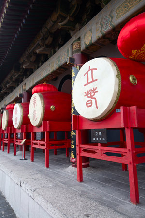 Famous Bell Tower in the Xi'an city, China. Xi'an is capital of Shaanxi Province and one of the oldest cities in China. Xi'an is the starting point of the Silk Road and home to the Terracotta Army.のeditorial素材