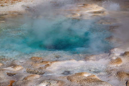 Colorful hot water pool in the Yellowstone National park, USAの写真素材