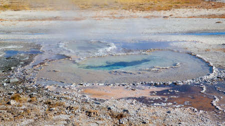 Colorful hot water pool in the Yellowstone National park, USAの写真素材