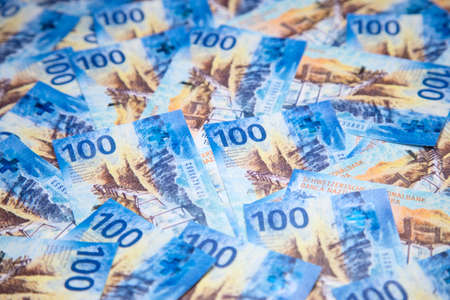 Collection of the new swiss banknotes (issued in 2017-2020)の写真素材