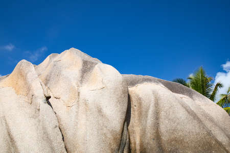 Famous Anse Source D'Argent beach on the La Digue island, Seychellesの写真素材
