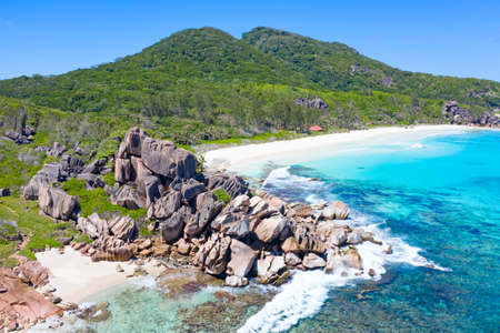 Famous Grand Anse beach on the La Digue island, Seychelles