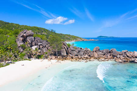 Famous Grand Anse beach on the La Digue island, Seychelles