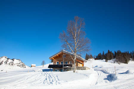 Winter in the swiss alps, Arvenbuel village near Amden canton of St. Gallen in , Switzerlandの写真素材
