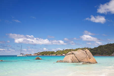 Famous Anse Lazio beach on the Praslin island, Seychellesの写真素材