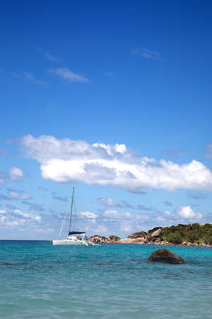 Famous Anse Lazio beach on the Praslin island, Seychellesの写真素材
