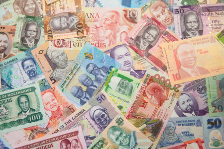 Variety of the African banknotesの写真素材