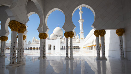 Famous Sheikh Zayed mosque in Abu Dhabi, United Arab Emiratesのeditorial素材