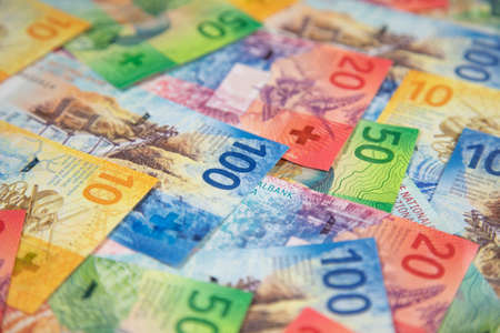 Collection of the new swiss banknotes (issued in 2017-2020)の写真素材