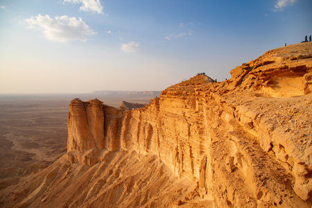 Edge of the World, popular touristic destintation and view point near Riyadh, Saudi Arabiaの写真素材