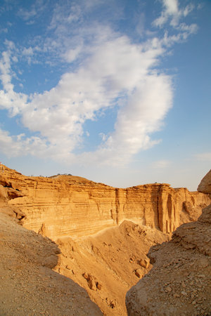 Edge of the World, popular touristic destintation and view point near Riyadh, Saudi Arabiaの写真素材