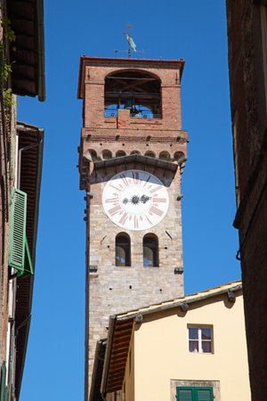 Historical medieval city Lucca in Tuscany, Italyの写真素材