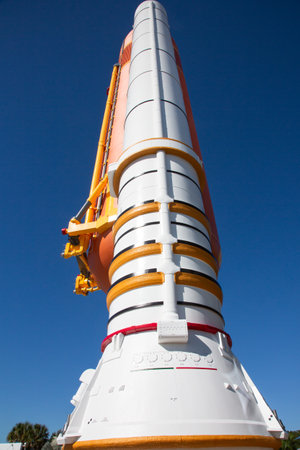 KENNEDY SPACE CENTER, FLORIDA, USA - APRIL 27, 2016: Space Shuttle Atlantis which is exhibited at the visitor complex of Kennedy Space Centerのeditorial素材