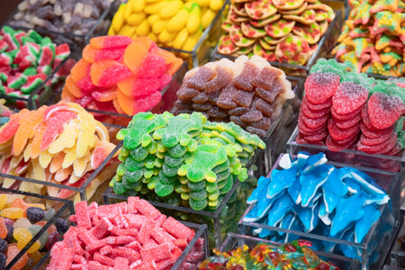 collection of the colorful jelly candiesの写真素材