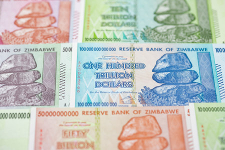 Banknotes of Zimbabwe after hyperinflationの写真素材