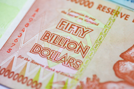 Banknotes of Zimbabwe after hyperinflationの写真素材