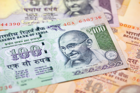 Collection of the Indian banknotesの写真素材