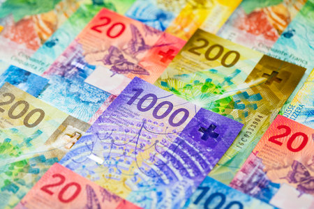 Collection of the new swiss banknotes (issued in 2017-2019)の写真素材