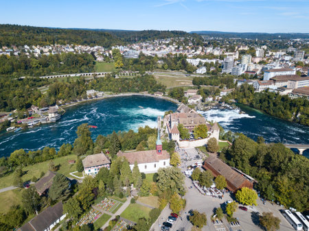 Rheinfall - the biggest waterfall in Europeのeditorial素材