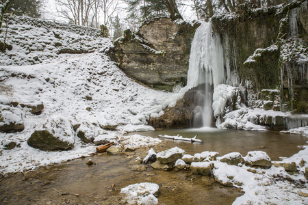 Frozen waterfallの写真素材