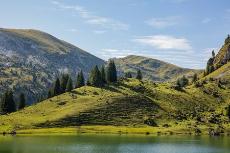 Seebergsee lake in diemtigtal nature park switzerland
