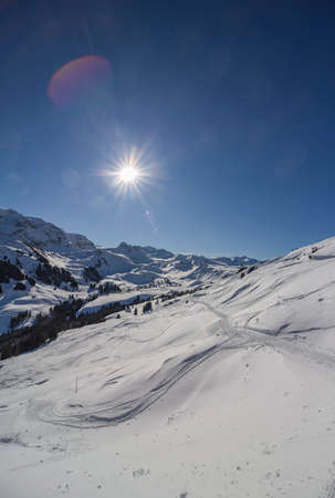 Winter landscape at Adelboden Bernese Oberland in Switzerland