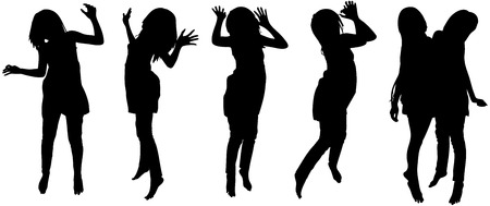 jumping for joy - vector and rasterizedのイラスト素材