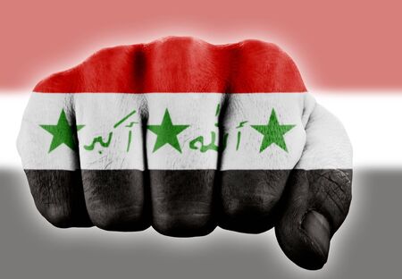 fist with iraqi flag の写真素材