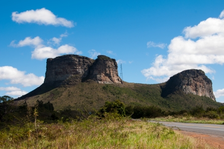 Tabletop Mountain in Lencois, Brasilの写真素材