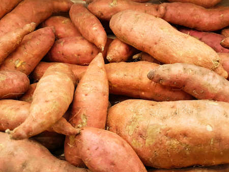 Pile of sweet potato at a market.