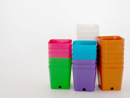 Plastic flower potの写真素材