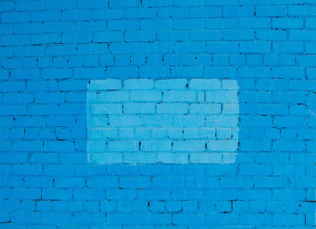 wall of bricks painted blue, background, textureの写真素材