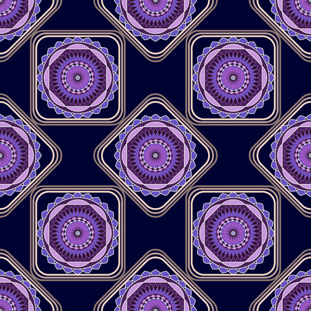 seamless pattern, pretty unusual mandala, vector illustrationのイラスト素材