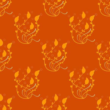 orange flower pattern, seamless pattern, vector illustrationのイラスト素材