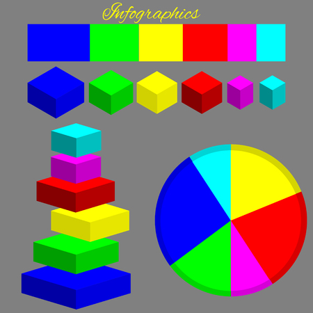 infographics, isometric color figures on a gray background,vector illustrationのイラスト素材