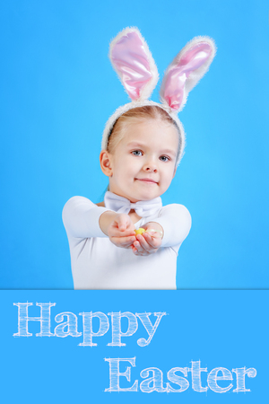 A child in a rabbit costume.の写真素材