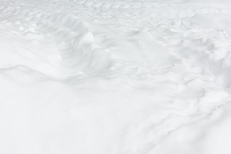 Texture of white snow close up. Blank light background.の写真素材