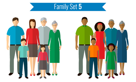 Family icons set. Traditional culture, national family. Vector illustrationのイラスト素材