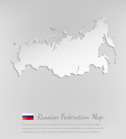 Russia map. Russian federation 3D vector map with smooth shadow.のイラスト素材