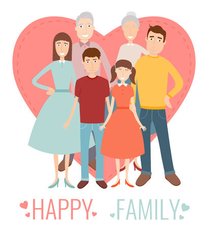 Happy Family. Traditional family portrait. Vector illustrationのイラスト素材
