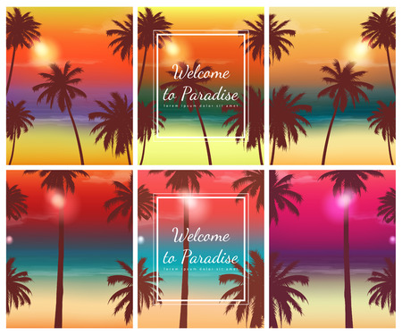 Travel brochure with exotic landscape. Vectorのイラスト素材