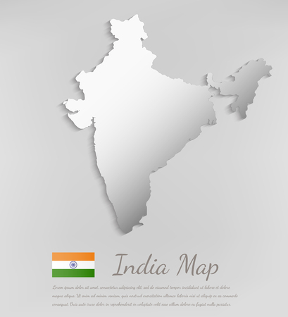 India map with shadow effect. Vectorのイラスト素材