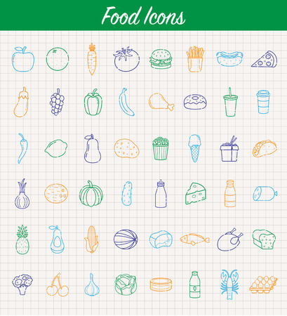 Food and drink icons vector illustration setのイラスト素材