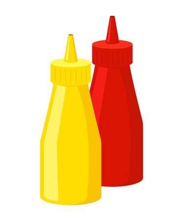 Mustard and ketchup icon. Fastfood isolated. Sweet food and junk food concept. vectorのイラスト素材