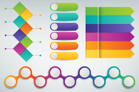 3D Infographics templates set. Business presentation concept. Vector illustrationのイラスト素材