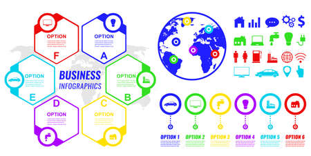 Infographics set for business and presentation. Minimalistic design style. Vectorのイラスト素材
