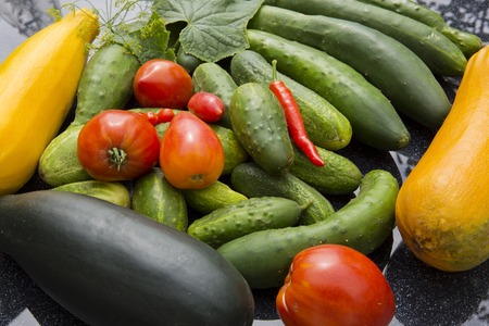 Health food vegetables isolated on gray background.の写真素材
